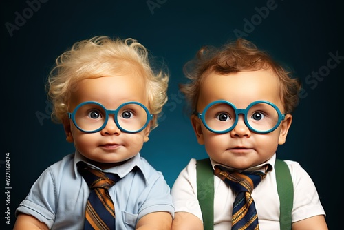 glasses wearing boys babies twins Two fashion twin goggles face portrait youth photogenic funky head casual attire people posing modern lifestyle good blue student smart person beauty real skin photo