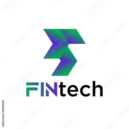 Modern logo concept for fintech and digital finance industry