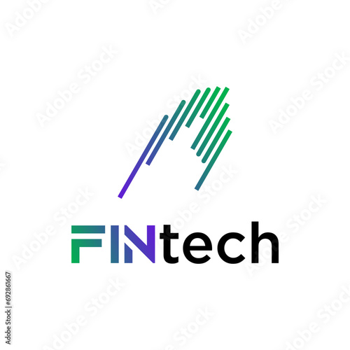 Modern logo concept for fintech and digital finance industry