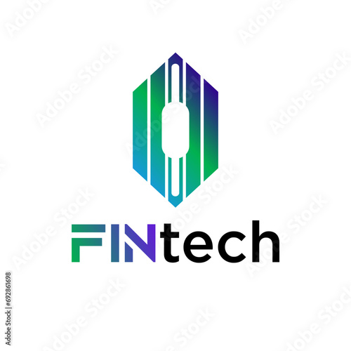 Modern logo concept for fintech and digital finance industry