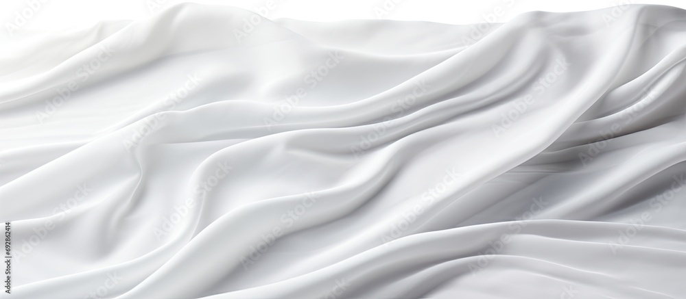 Fototapeta premium Wrinkled, white table linen.