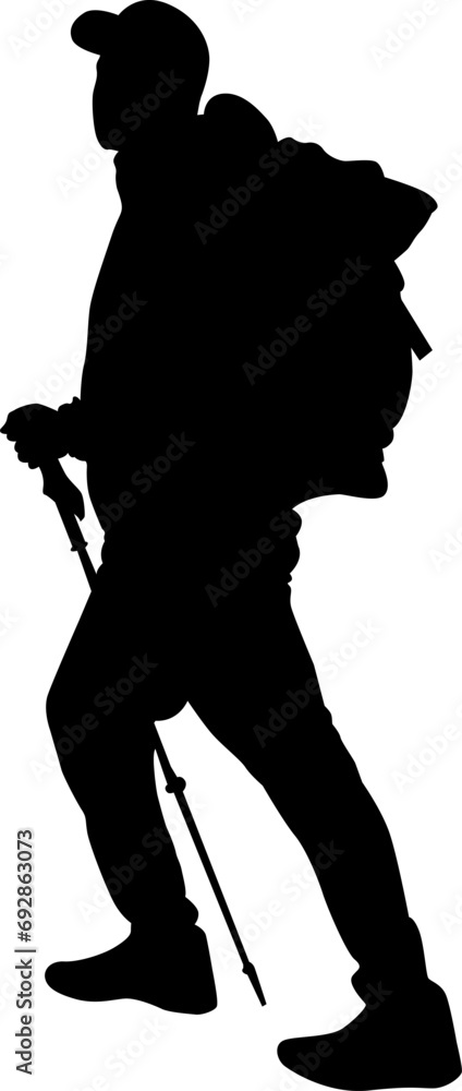 silhouette of person traveler vector