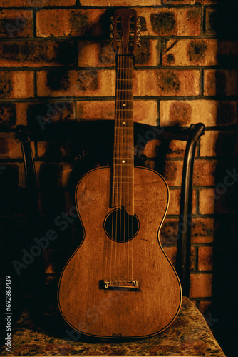 Vintage German Parlor Acoustic Guitar