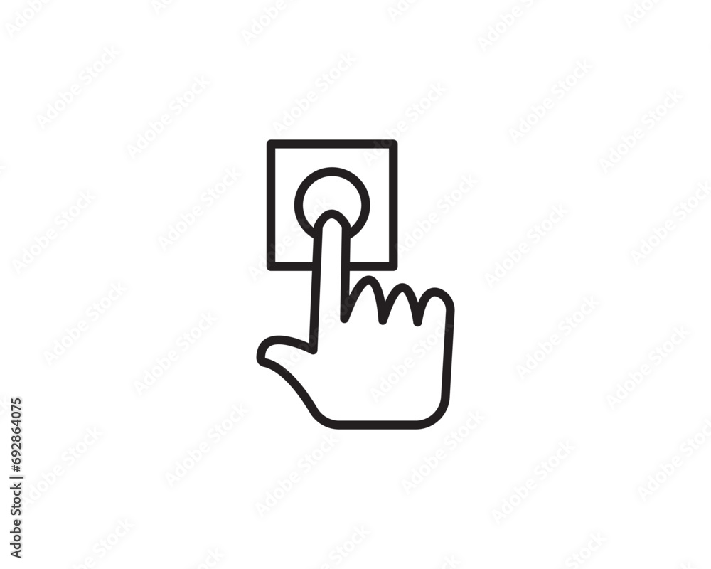 Door bell push icon vector symbol design illustration.