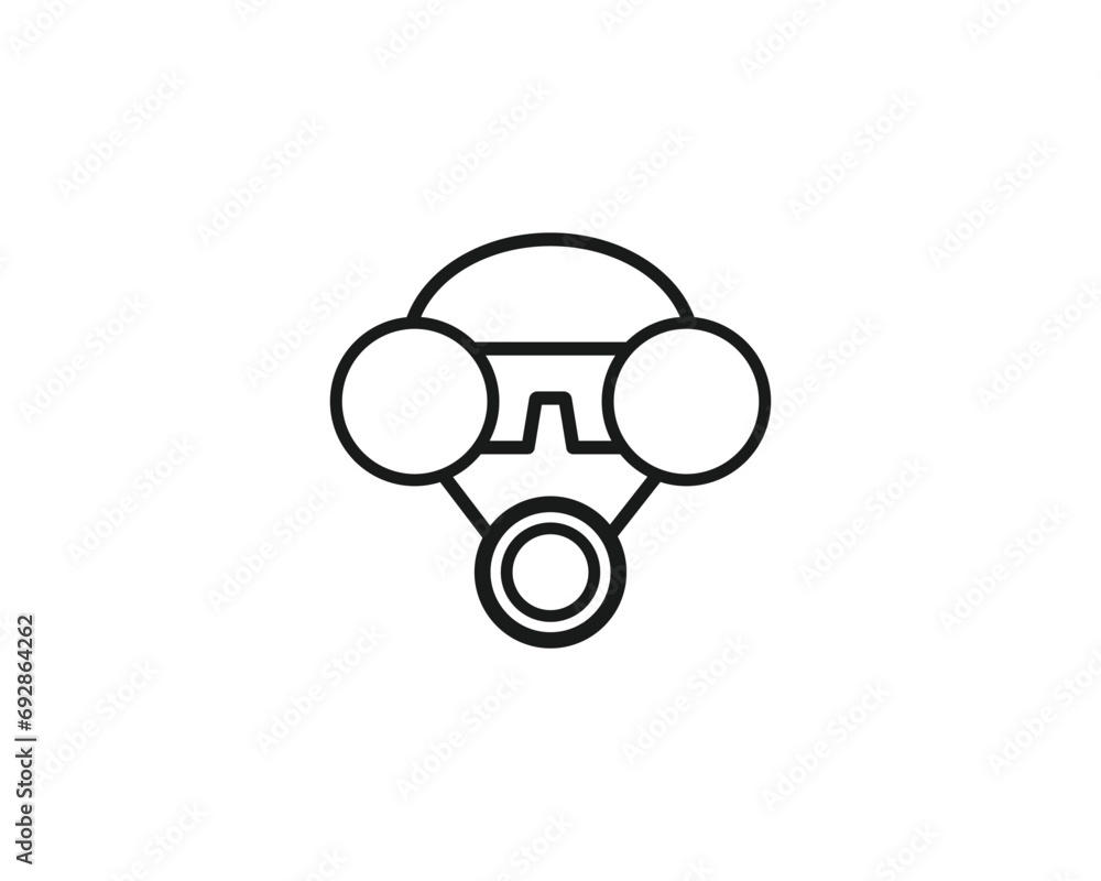 Gas mask icon vector symbol design illustration. Gas mask icon vector symbol design illustration.