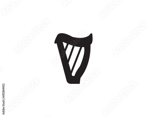 Harp classical icon vector symbol design illustration