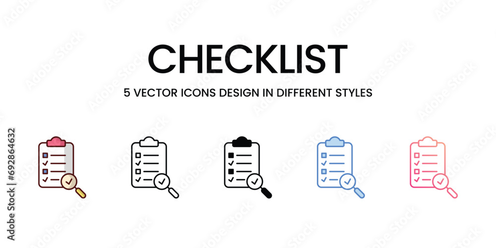 Checklist icons set vector stock illustration vector stock.