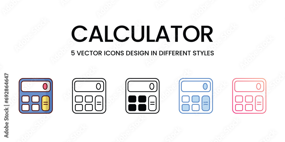 Calculator icons set vector stock illustration vector stock.