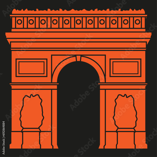 Paris triumphal gates vector illustration photo