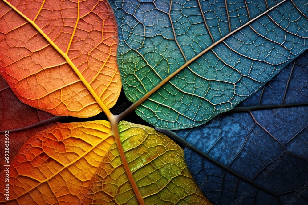 Obraz premium Background texture: Leaf structure in macro photography