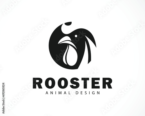 head rooster logo design creative ,business food farm emblem