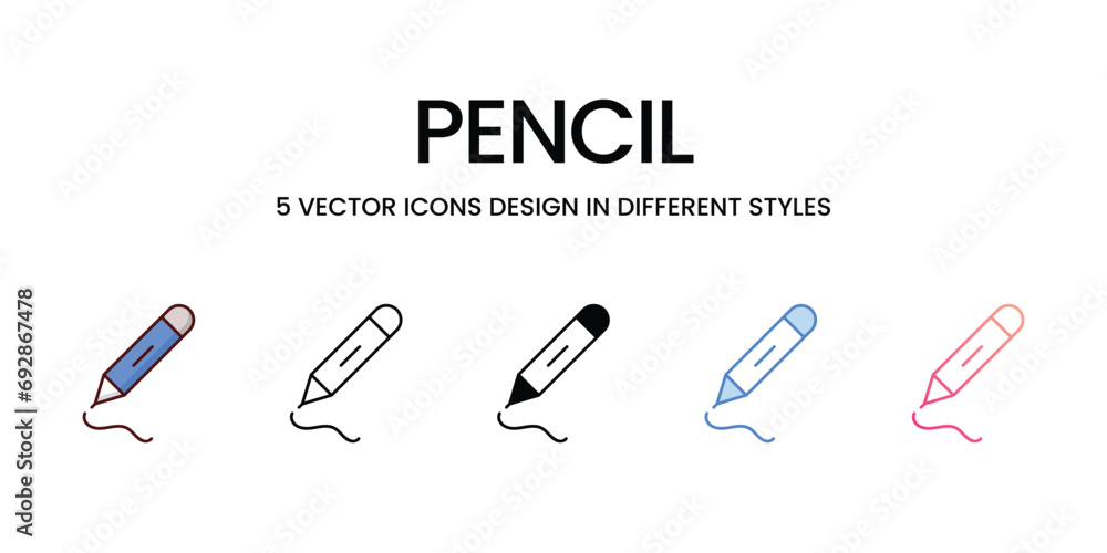 Pencil icons set vector stock illustration vector stock. Pencil icons set vector stock illustration vector stock.