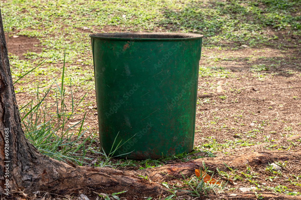 Green garbage bins