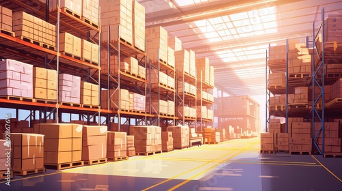 distribution logistic warehouse background illustration shipping receiving, transportation fulfillment, operations management distribution logistic warehouse background