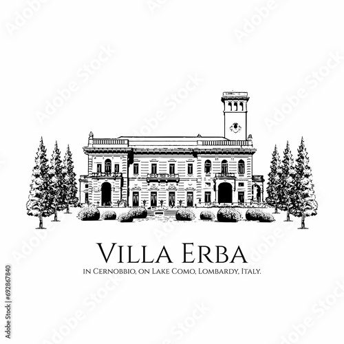 Villa Erba is a 19th-century villa in Cernobbio, on the western shore of Lake Como in northern Italy. location is not far from the Villa d'Este luxury hotel in Cernobbio