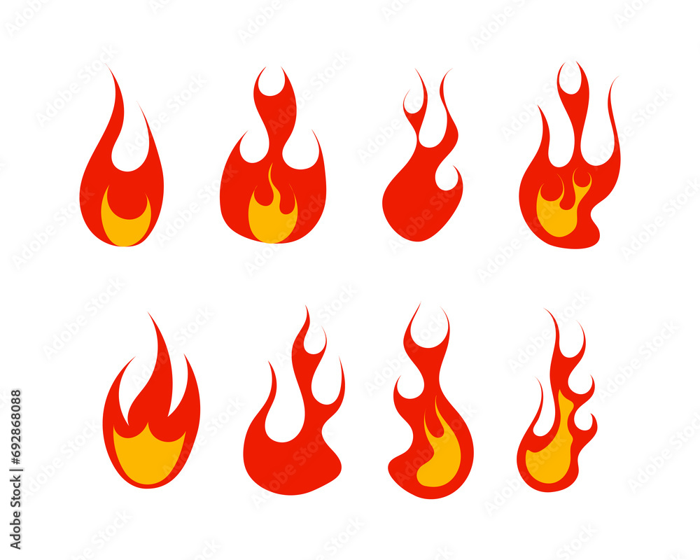 Collection of fire icons vector Collection of fire icons vector