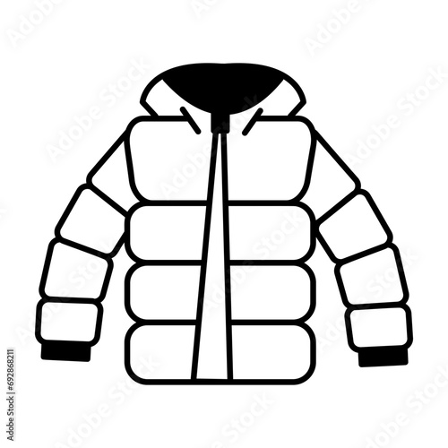 Grab this line style icon of winter jacket 