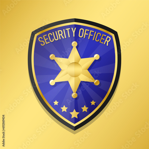 Security officer badge for agent illustration vector