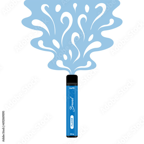 Vape Pen Disposable electronic vape pen cigarettes E-cigarettes  vector illustration