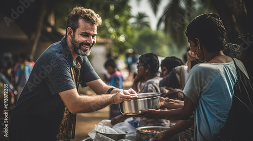 A Compassionate Endeavor to Distribute Nutritious Food to Alleviate Urgent Needs Amidst Hunger-Stricken People photo