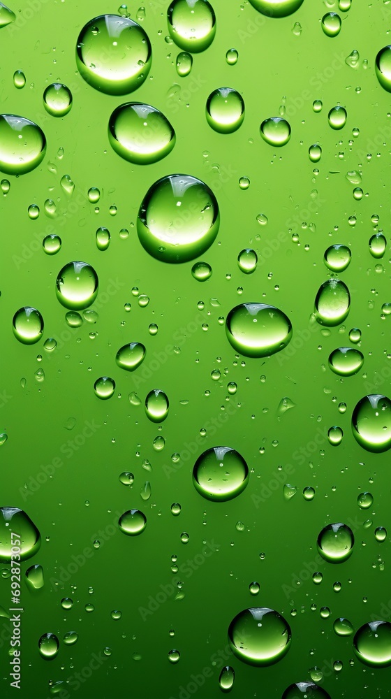 Water drops on a green background. Abstract water drops on a green background. Generative Ai. 