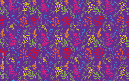 pattern with flowers  flower with purple background seamless pattern