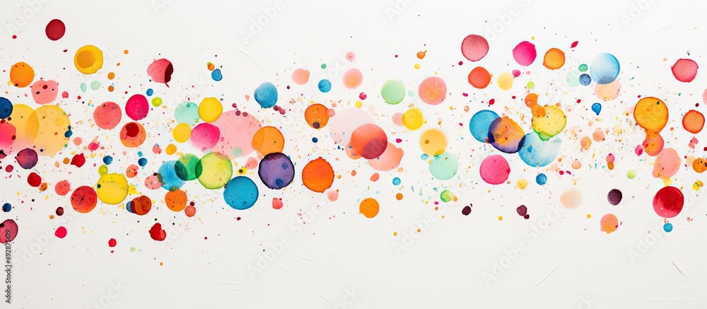 Colorful spots on a texture of white handmade paper. Colorful spots on a texture of white handmade paper.