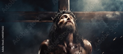 Jesus Christ crucified, representing Christian suffering. photo