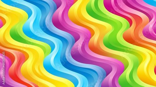 Colorful Wavy Stripes Dancing Vividly Across a Bright Abstract Rainbow Background