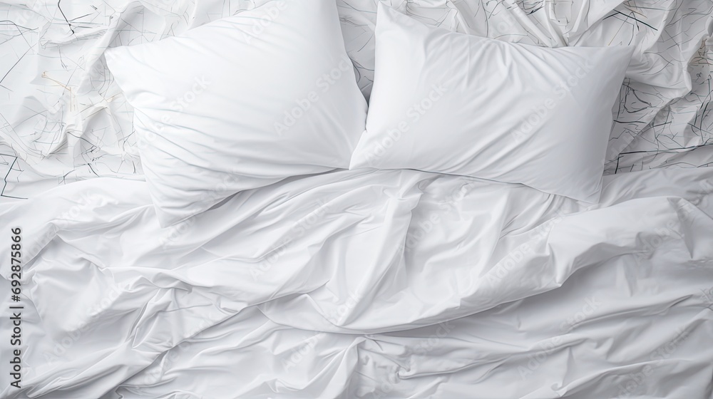 White Bedding Sheets And Pillow Background