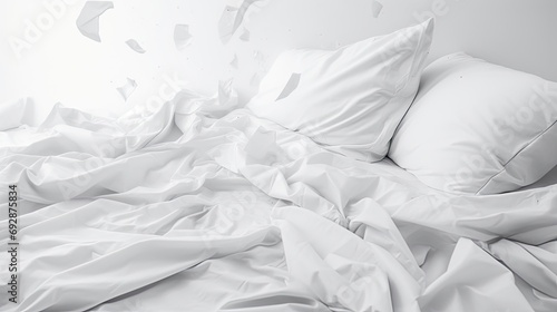 White Bedding Sheets And Pillow Background