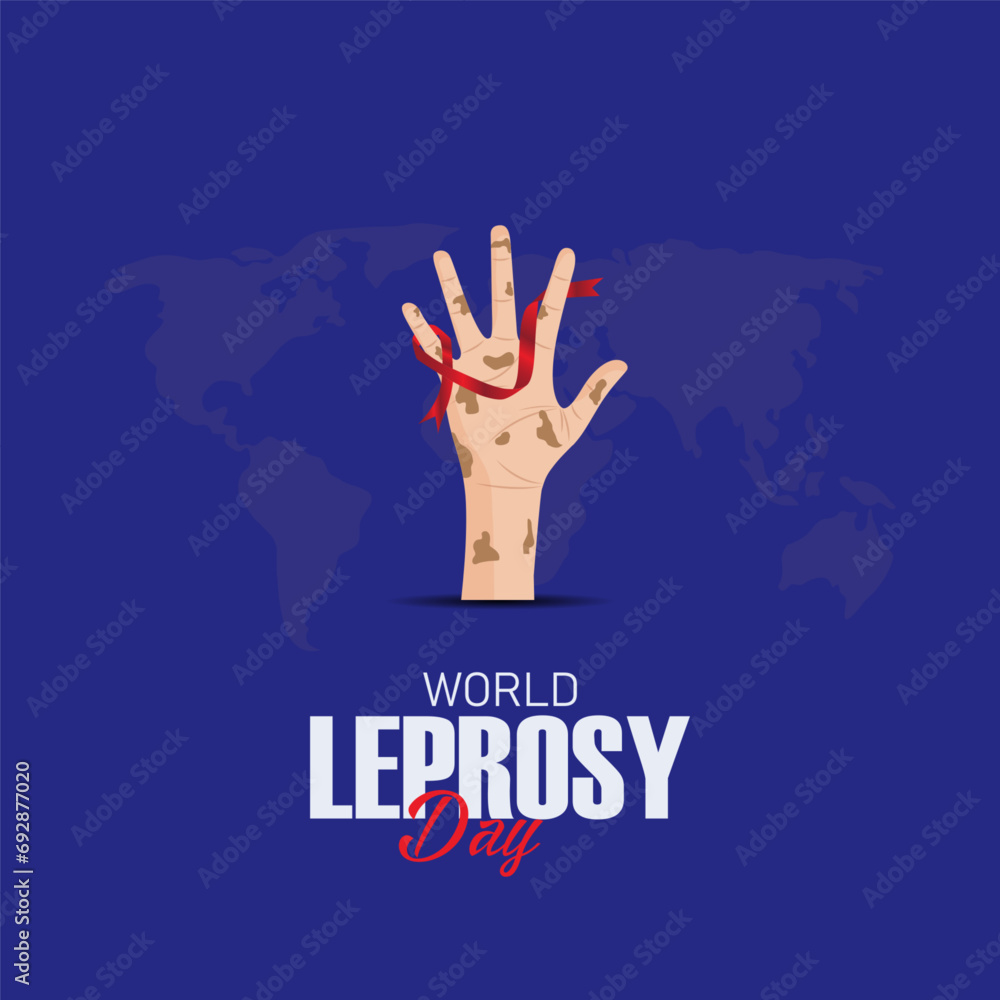 Fototapeta premium World Leprosy Day, observed on the last Sunday of January, is a global initiative to raise awareness about leprosy.