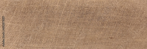 Brown sackcloth texture or background and empty space. Burlap background and texture