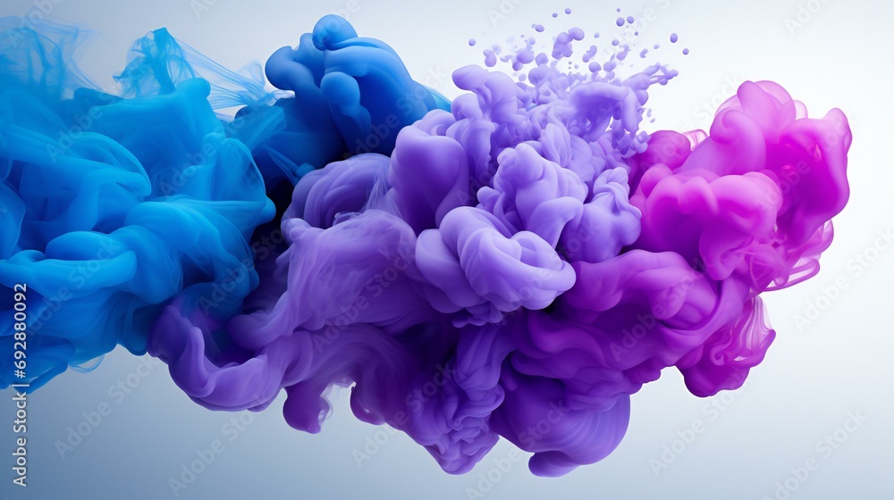 Fototapeta premium Whimsical Clouds of Blue and Purple: A Fluid Abstract Expression in Colorful Harmony
