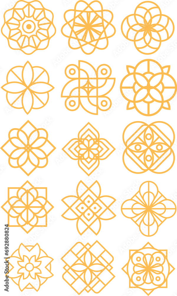 Geometric Flower Logo Element Geometric Flower Logo Element
