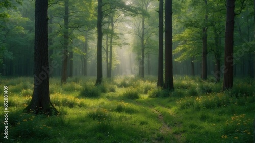 morning in the forest generative ai