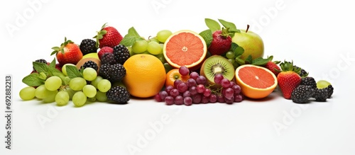 Bird's eye perspective of assorted fruits photo