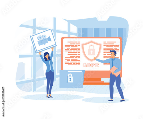 General Privacy Regulations For Personal Data Protection. Personality Verification, Secure Account Access. flat vector modern illustration 