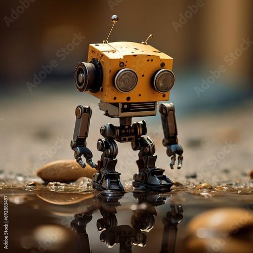 nano robot in cartoon style