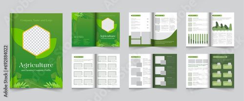 Farming and agricultural company profile brochure Vector template and organic farming company profile brochure design

