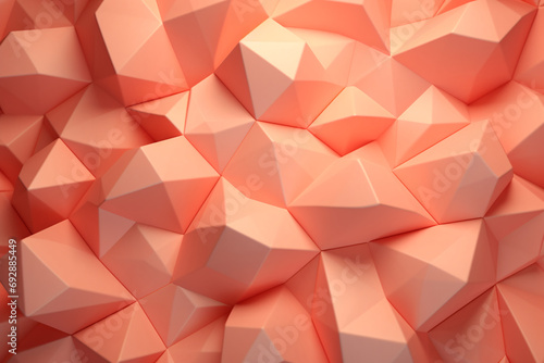 Geometric pastel peach fuzz shapes forming an aesthetically pleasing pattern