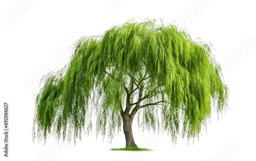 Graceful Willow Tree: A Canopy of Serenity Isolated on Transparent Background PNG.