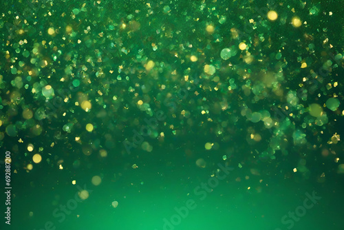 Abstract emerald green sparkle bokeh background photo
