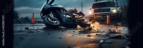 Drunk driving, car accidents, motorcycle crashes on the road, telephoto lenses, photo