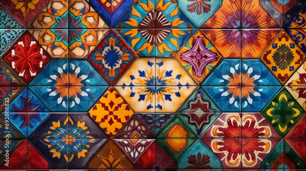 the kaleidoscope of colors presented by a vibrant tile background, where each tile tells a unique visual story.