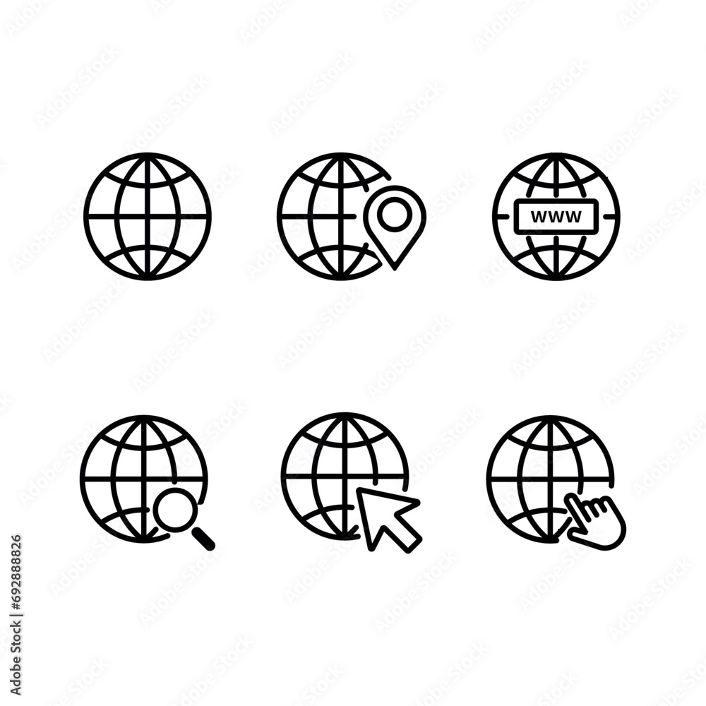 Web icon set. Web click, search, location, go web icon set collection, vector illustration Web icon set. Web click, search, location, go web icon set collection, vector illustration