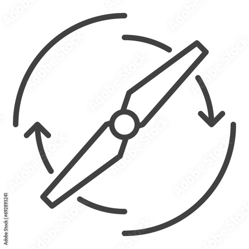Drone Blade for RC Quadcopter vector Propeller concept outline icon