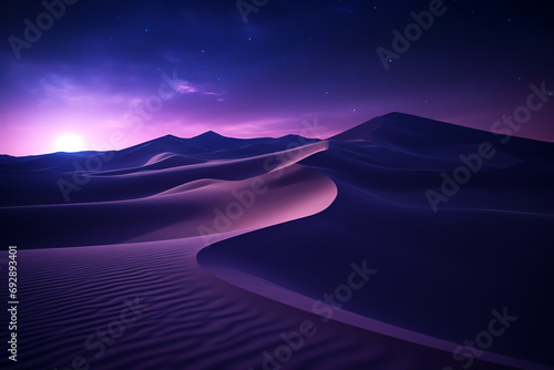 desert by night, AI generated photo
