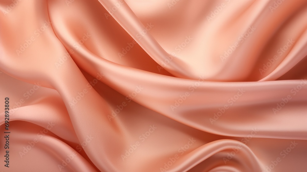 Soft texture of silk fabric, peach color, fabric background. The concept of a fashionable background for Christmas and New Year, Valentine's Day holiday. Soft texture of silk fabric, peach color, fabric background. The concept of a fashionable background for Christmas and New Year, Valentine's Day holiday.