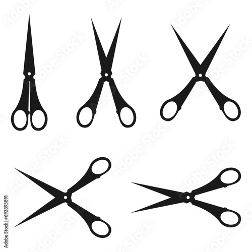 Scissors icon set. scissors logo icon vector isolated on white background.